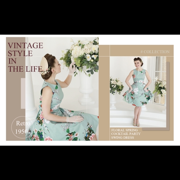 Floral Rockabilly A-Line Dress - Picture 9 of 10